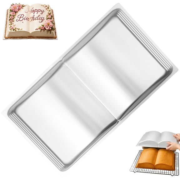 3D Book Cake Pan, Book Shaped Baking Mold, Heavy Duty Nonstick Easy Release Bakeware for Bible, Graduation, Birthday, Wedding & Creative DIY Cake Decorating