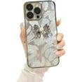 thumbnail image 1 of 3D Bow Pearl Feather Yarn Hard Phone Case Compatible with iPhone Case (Silver,iPhone 14 Pro), 1 of 6