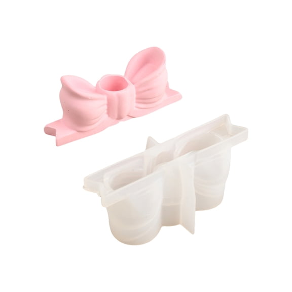3D Bows Candlestick Bowtie Concrete Holder Silicone Castings Epoxy Resin