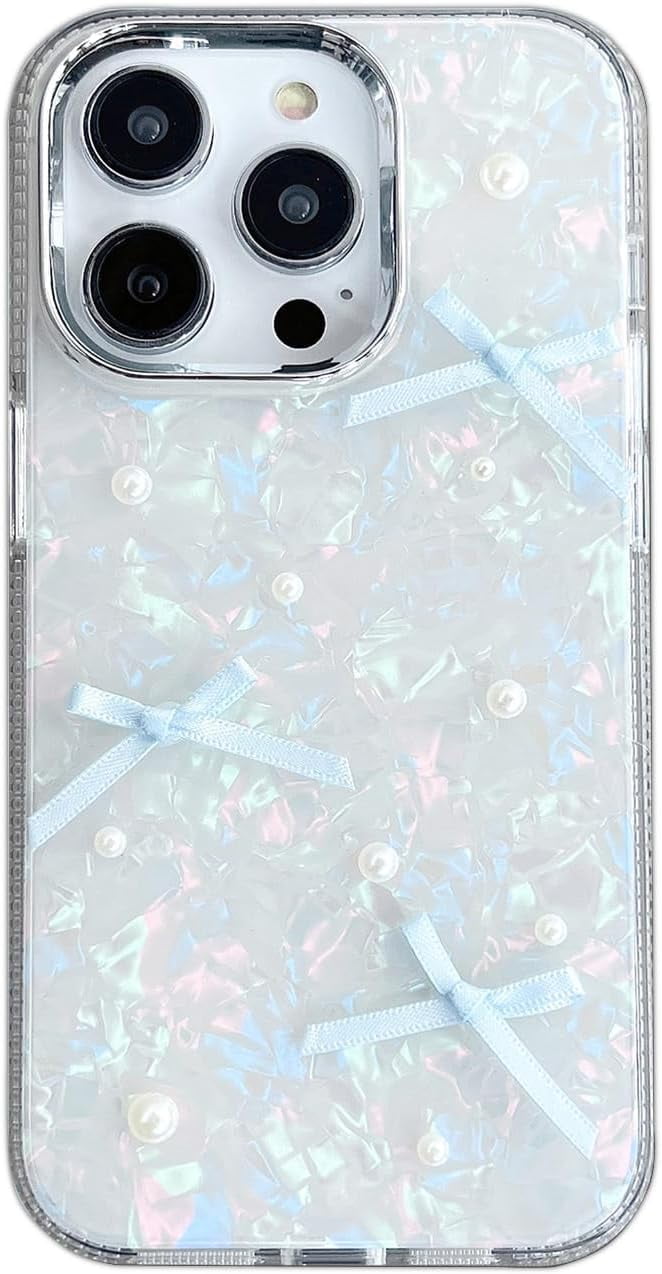3D Bows Pearl Iridescent Marbling Phone Case Compatible with iPhone Case (Blue,iPhone 12 Pro Max) 3D Bows Pearl Iridescent Marbling Phone Case Compatible with iPhone Case (Blue,iPhone 12 Pro Max)