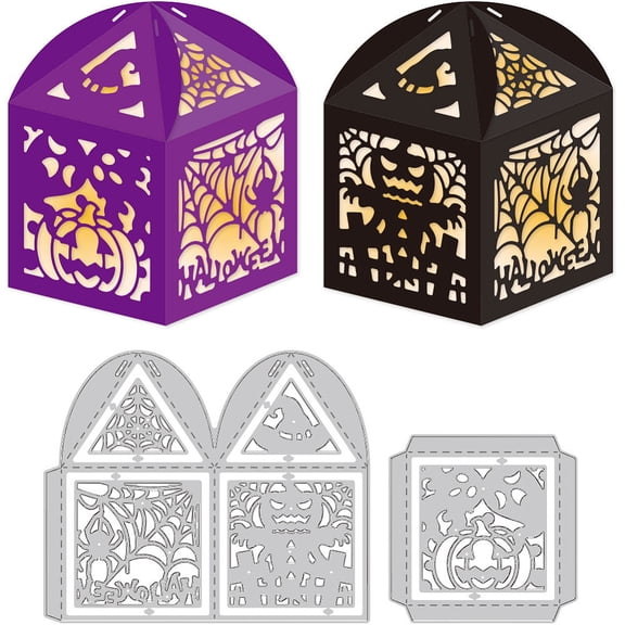 3D Box Frame Cutting Dies for Card Making Pumpkin Scarecrow Die Carbon Steel Stencil Embossing Template for Cards Scrapbooking Paper Album Invitation Decor DIY