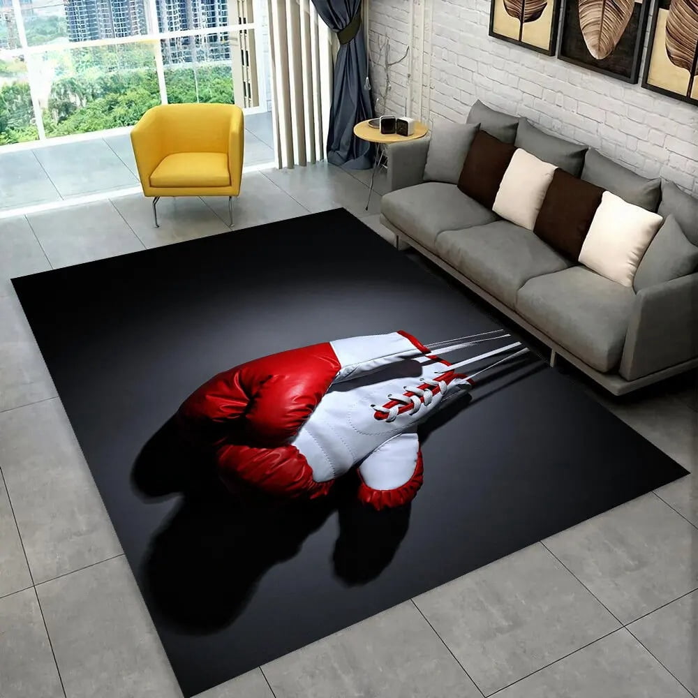 3d Boxing Gloves Boxer Fight Area Rug Large Carpet Rug For Living Room 