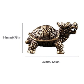 3D Brass Dragon Turtle Casting Statue Mini Animal Metal Figurine Home Decor Gift