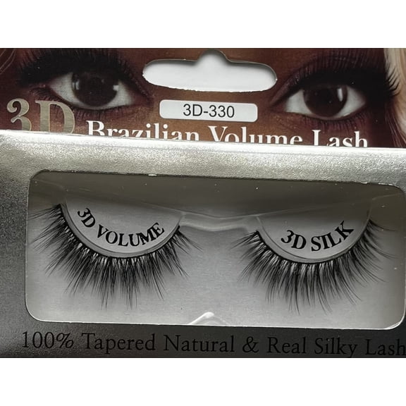 3D Brazilian Volume Lash 100% Tapered Natural & Real Silk Lash ( Black) 3D-330
