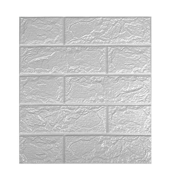 3D Brick PE Foam Wallpaper Panels, Self-Adhesive Stone Texture Wall Decals for Living Room or Bedroom Décor, 35x38.5cm Each Pack of 2, Easy-to-Clean and Shockproof Wall Covering
