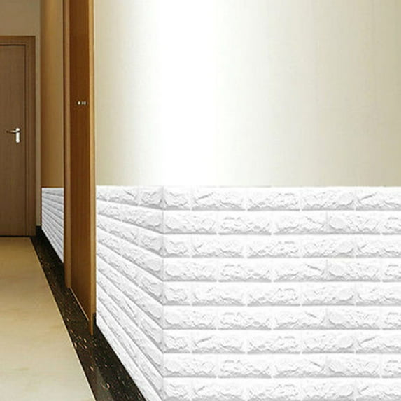 3D Brick Wall Stickers PE Foam Self-Adhesive Wallpaper Peel and Stick Art Wall Panels for Living Room Bedroom Background Wall Decoration