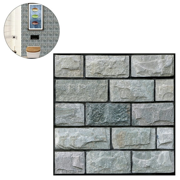 3D Brick Wallpaper Sticker Peel Stick Waterproof Plastic 30x30cm 5 Pieces Modern Home Decor