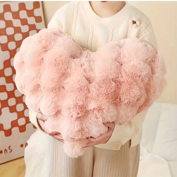 3D Bubble Heart Plush Cushion Pillow for Sofa & Bedroom Comfort
