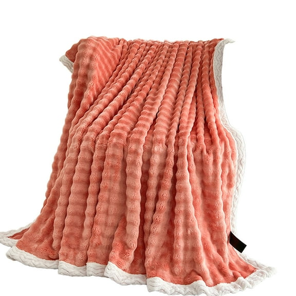 3D Bubble Plush Blanket Textured Throw Soft Warm Cozy Decorative Blanket for Couch Sofa Bed Decoration Winter Holiday Gift 59x40 In (Watermelon Red)