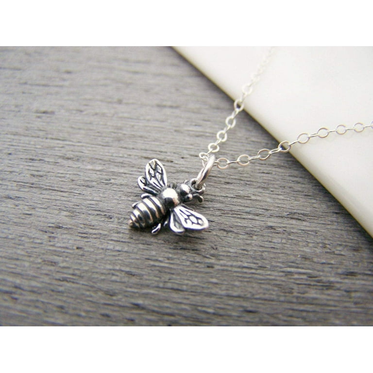 Bumble bee necklace silver sale