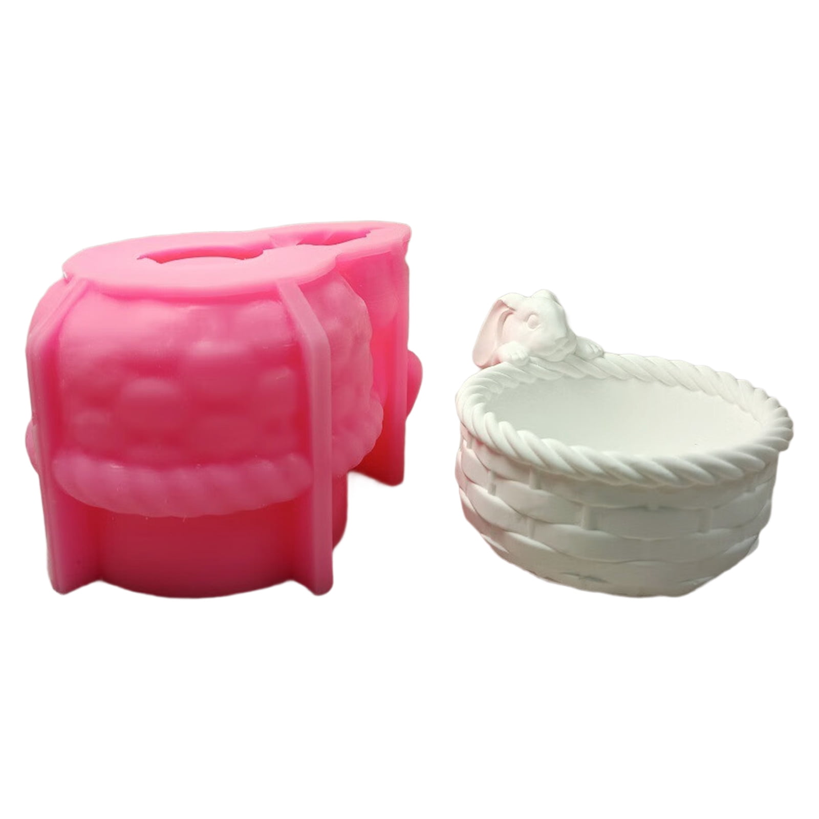 3D Bunnies Basket Silicone Molds for Soap Planter Jewelry Case Epoxy Resin Molds Gypsum Silicone Molds
