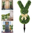 3D Bunny Topiary with Lights, 35inch Green Artificial Bunny-Shaped ...