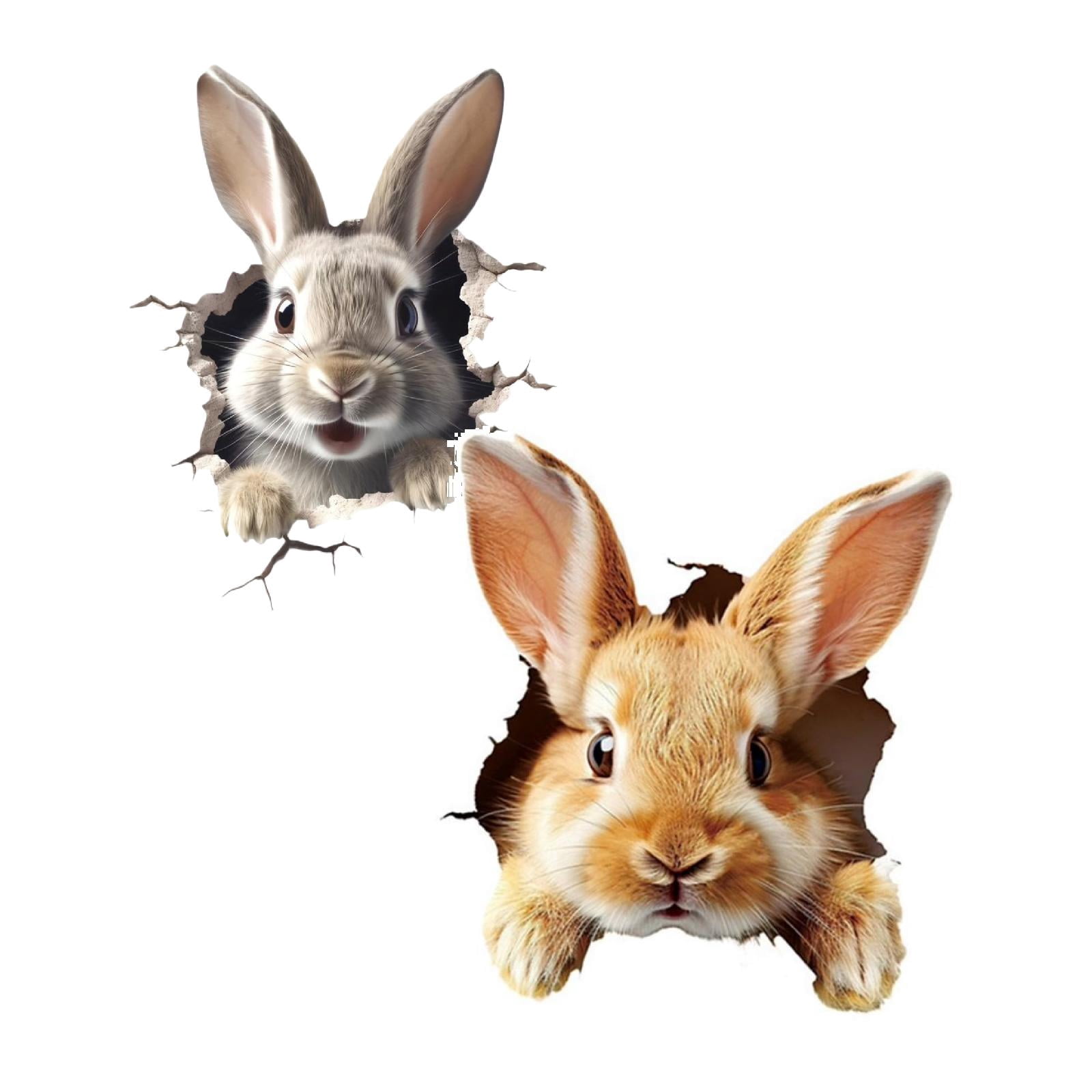 3D Bunny Wall Decor Easter Bunny Breaking Through Wall Decorations ...