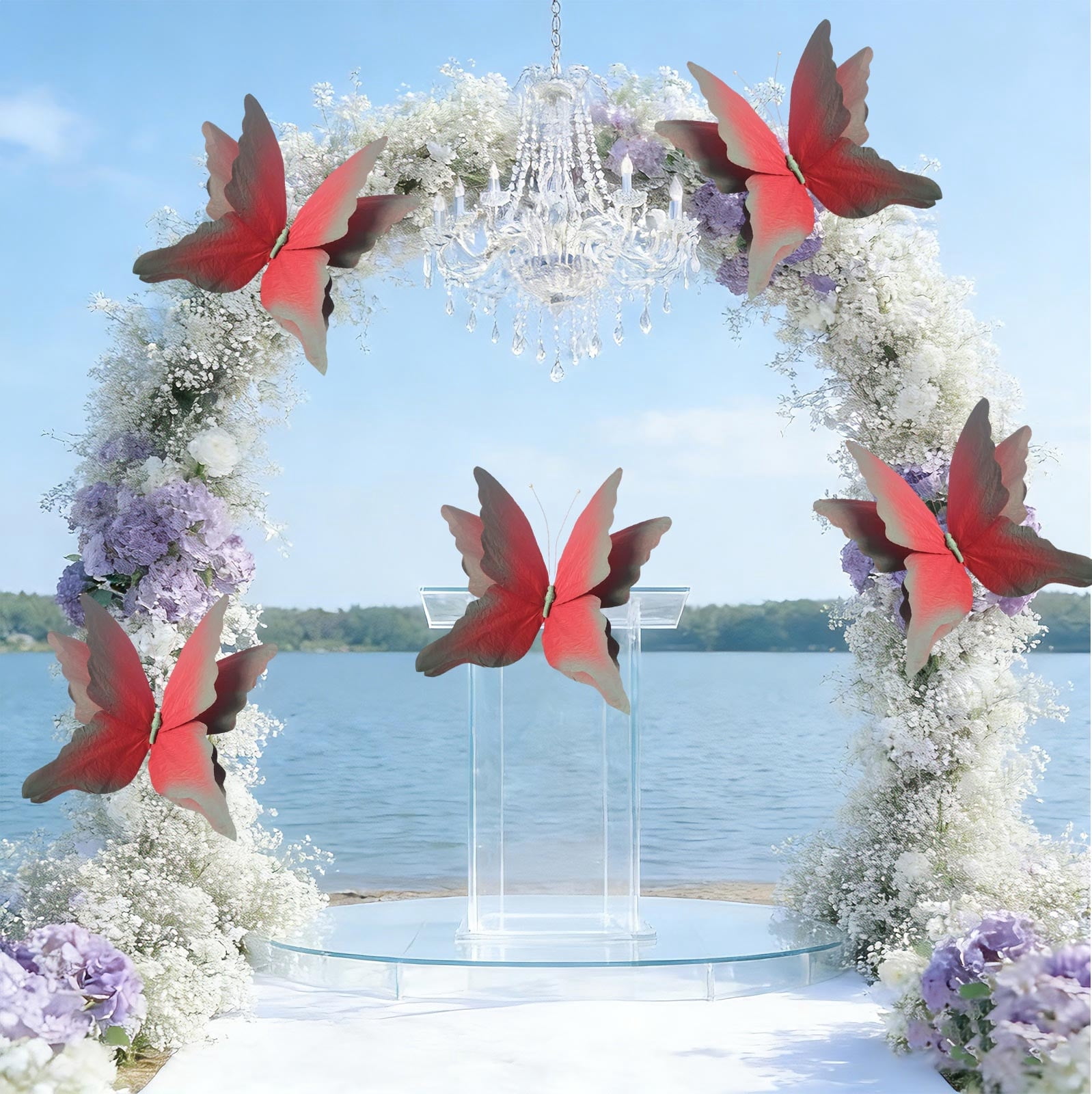 3D Butterfly Decorations for Weddings & Parties, Plastic Mesh Butterfly ...