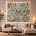 thumbnail image 1 of 3D Butterfly and Lotus Carvings on Aged Plaster in Earth Tones, Calming Boho for Nature Lovers, Sculptural Wall Art Decor, Housewarming Gift Tapestry Wall Hanging for Living Room and Bedroom, 1 of 7