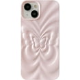 thumbnail image 1 of 3D Butterfly Pattern Pleated Soft Compatible with iPhone Case (Pink,iPhone 12 Pro), 1 of 6