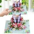 thumbnail image 1 of 3D Butterfly Pop-Up Greeting Card With Envelope - Mother'S Day Birthday Thank You Card, Eco-Friendly Paper Carving Floral Bouquet Folding Card, 1 of 7
