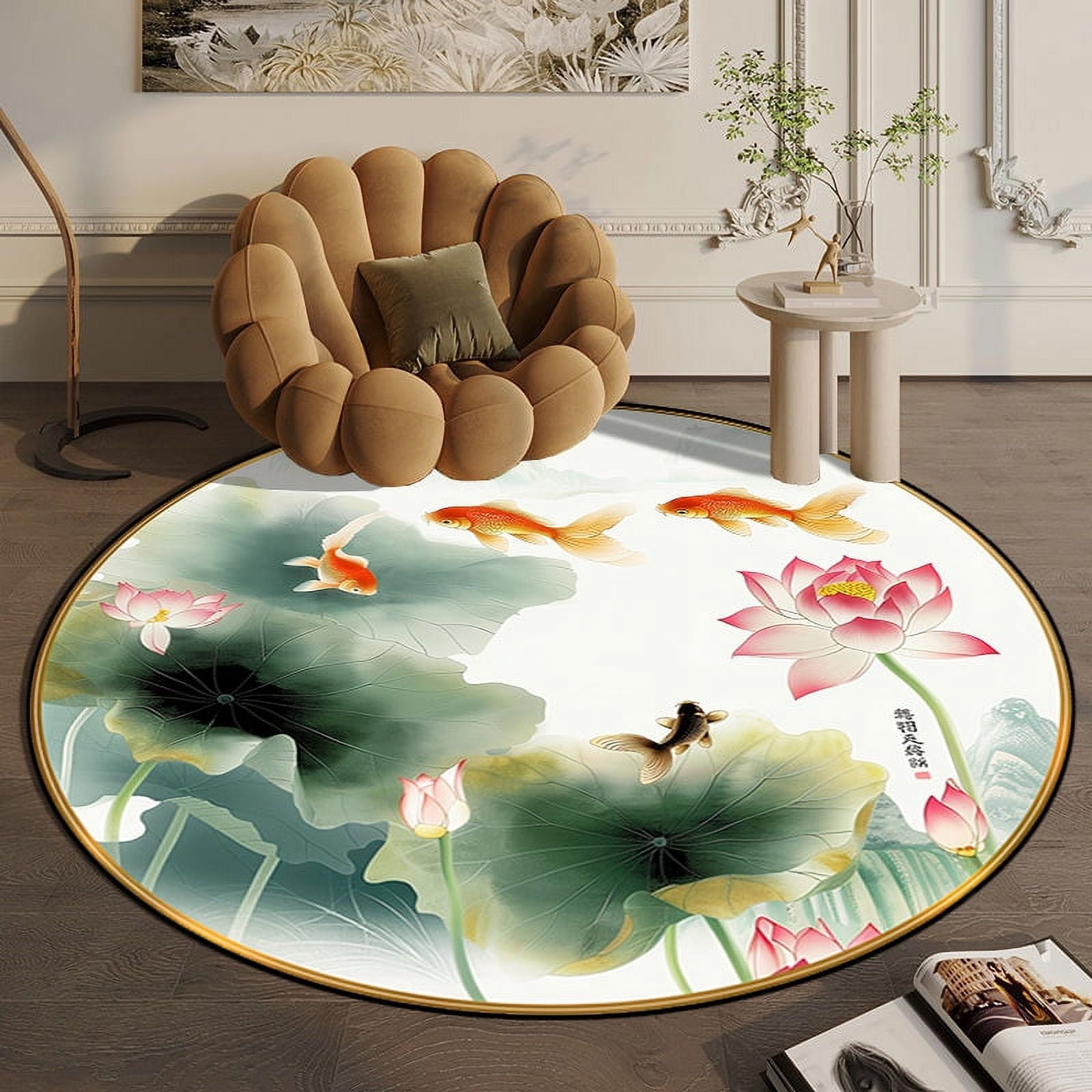 Study Rugs 3D Butterfly Round Carpets Living Room Home ration Large Rugs Non-slip ...