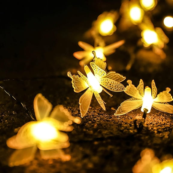 3D Butterfly String Lights Battery Operated Summer Fairy Light Decorative for Bedroom Party Nursery Garden Wedding