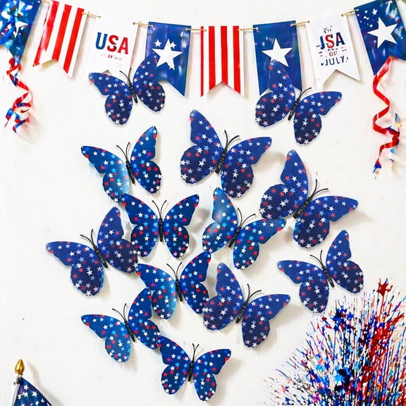 3D Butterfly Wall Decals Navy Blue, Removable PVC Stickers for Kids Room Decor, Layered Design for Nursery, Bedroom, Classroom, Party, Easy Apply