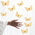 thumbnail image 1 of 3D Butterfly Wall Decor - 12 Pcs, 3 Sizes, Gold Butterfly Decorations for Birthday & Party Celebrations, Removable Stickers, 1 of 8