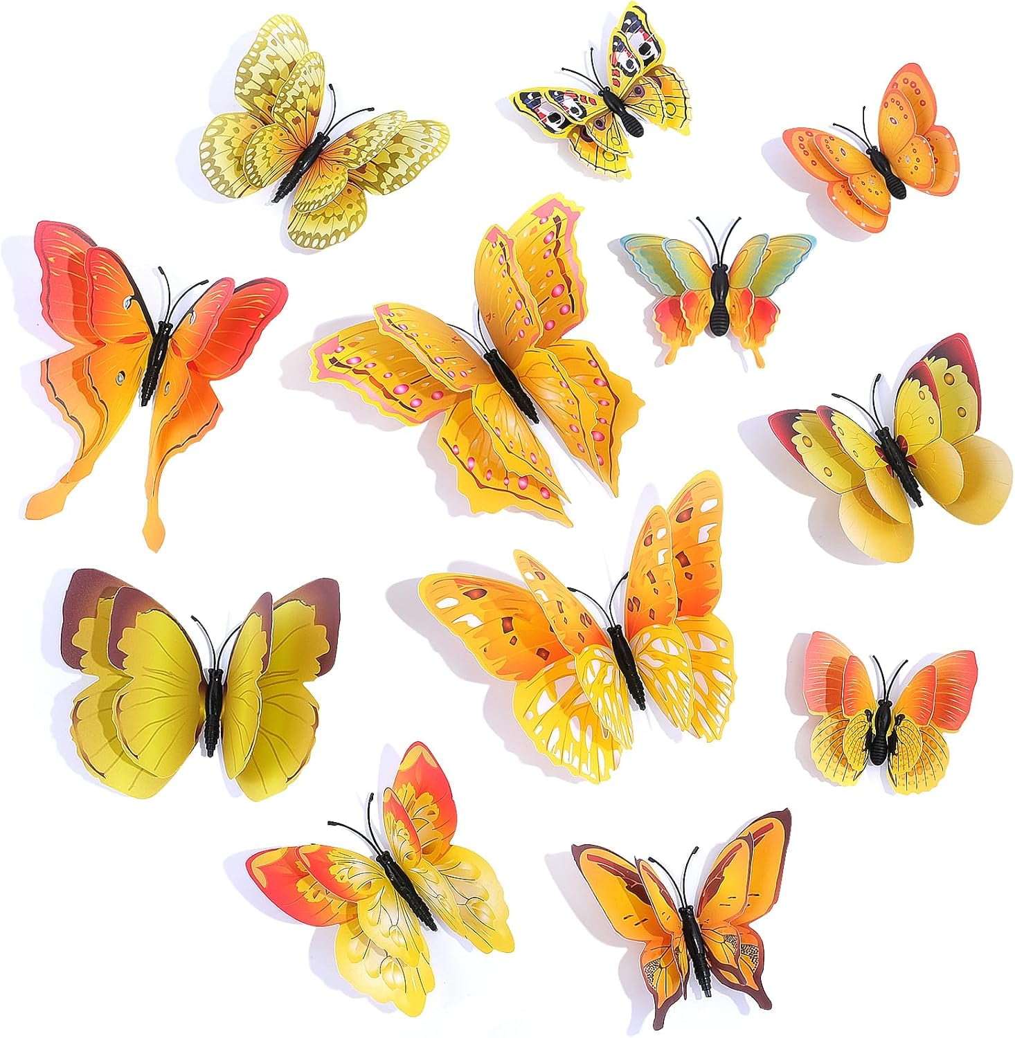 3D Butterfly Wall Decor, 48 Pcs Double Layer Butterfly Decorations for