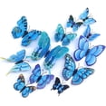 thumbnail image 1 of 3D Butterfly Wall Decor Topboutique Butterflies Decals Removable Butterfly Wall Stickers Double Layer Magnetic Butterfly Stickers for Girls Kids Bedroom and Room Decoration Mural, 24 Pcs Blue, 1 of 9