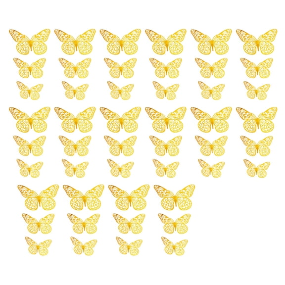 3D Butterfly Wall Decoration 48, Butterfly Birthday Decoration, Butterfly Party Decoration -Radium Gold