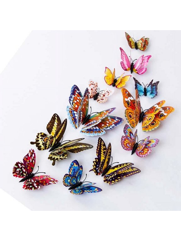 3D Butterfly Wall Stickers DIY Decoration Decals Wall Art Decors for Home Bedroom