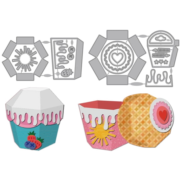 3D Cake Gift Box Dies - Carbon Steel - Die-Cutting Templates