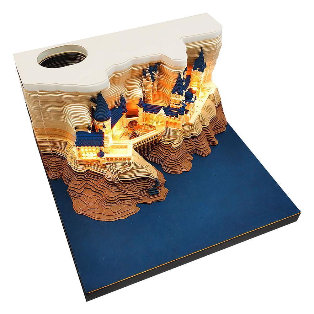 Walmart discounts of 3D Calendar 2025, 3D Castle Calendar Notepad with LED Lights, Timepiece Calendar 2025, Tear Off Paper Reveal Castle, DIY Paper Carving Art Craft for School Home Office U1X8
