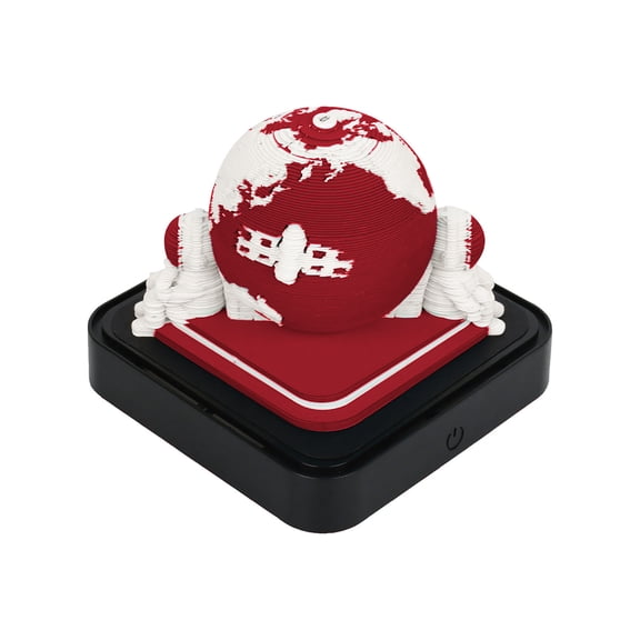 3D Calendar 2026,Desk Time Piece Calendar With LED Lights,Creative 3D Memo Pad Calendar, Desk Calendar DIY Paper Carving Art Calendar Sculpture,Sticky Note Desktop Decoration Gift-Red Earth