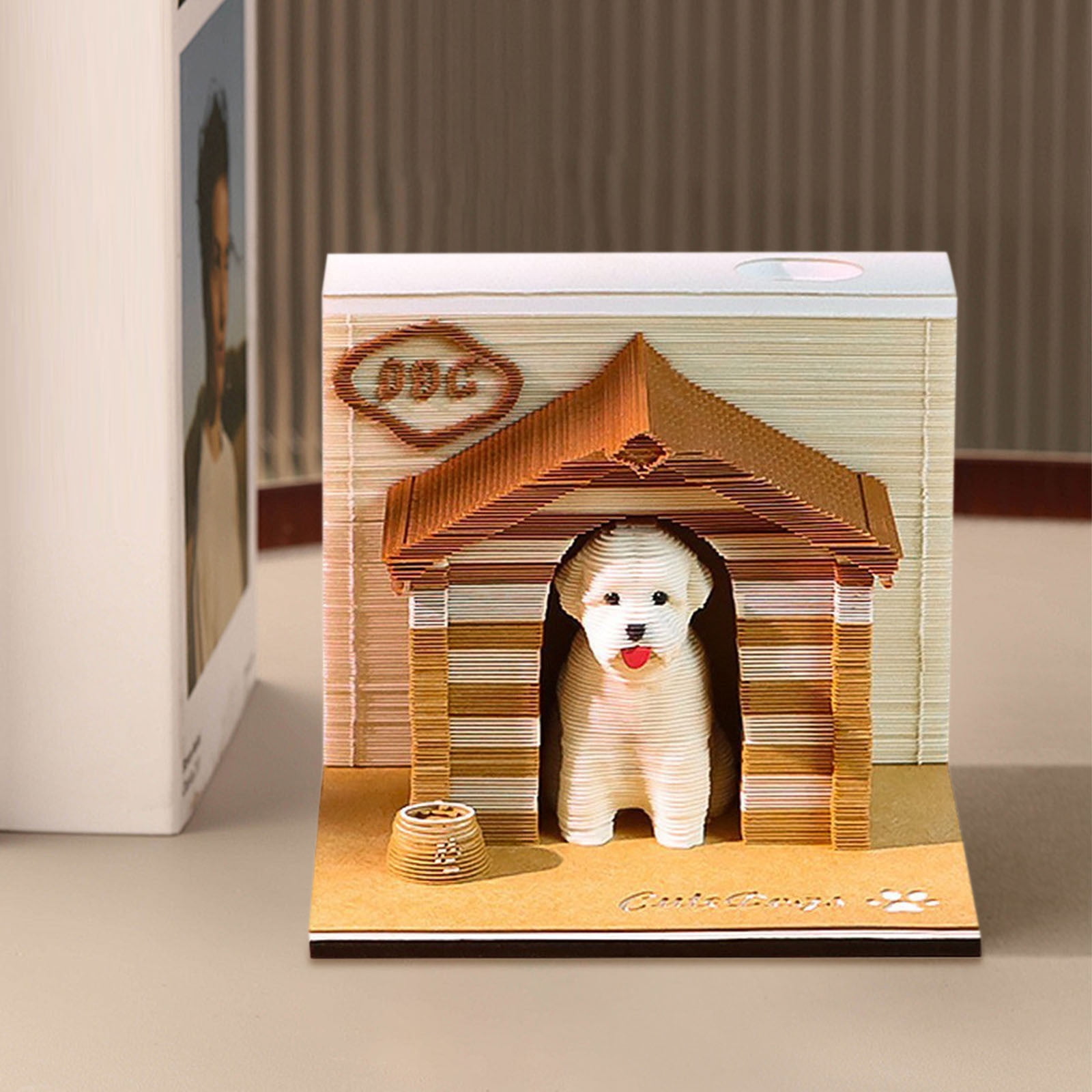 3D Calendar 2025 Dog, Time Piece Calendar 2025 Tear Away Calendar