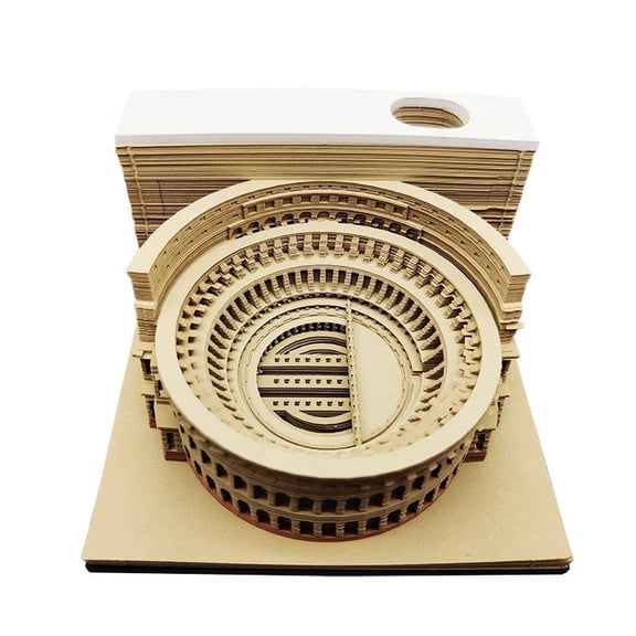 3D Calendar 2026 Colosseum Time Piece Calendar Tear Away Carving Memo Pad for Desktop Decor and Festive Gifts