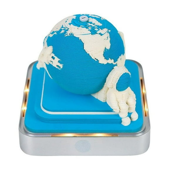 3D Calendar 2026, Tear-Away 3D Paper Notepad LED Lights, 3D Desk Calendar Piece Earth Calen Pad 2026, Memo Time