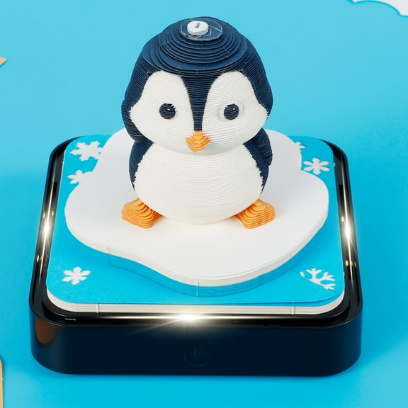 3D Calendar 2026 with LED Light Tear Away Paper Art Notepad Desk Time Piece Calendar with Acrylic Box Creative Present