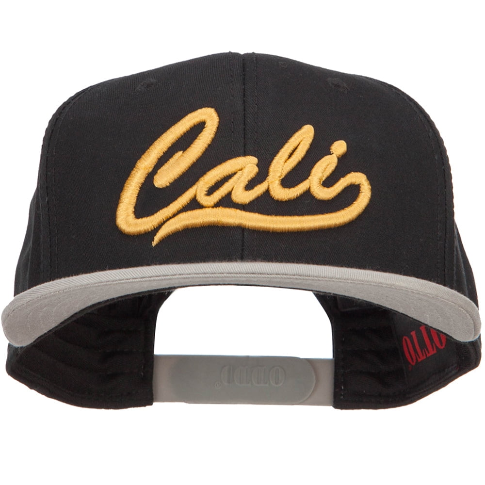 3D Cali Embroidered Two Tone Snapback Cap - Grey Black OSFM - Walmart.com