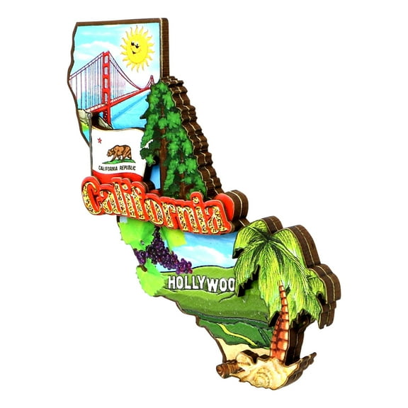 3D California Magnet