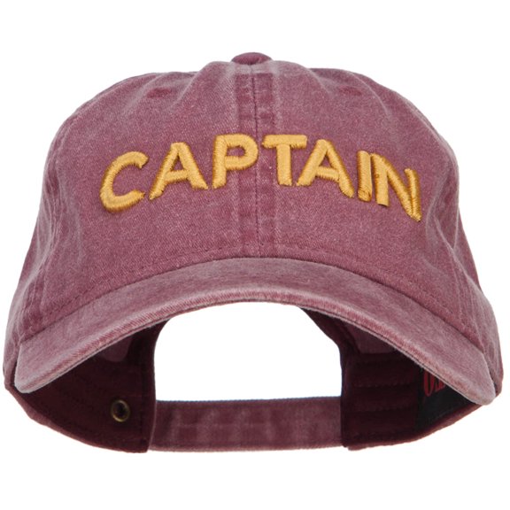 3D Captain Embroidered Washed Buckle Cap - Maroon OSFM