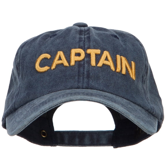 3D Captain Embroidered Washed Buckle Cap - Navy OSFM