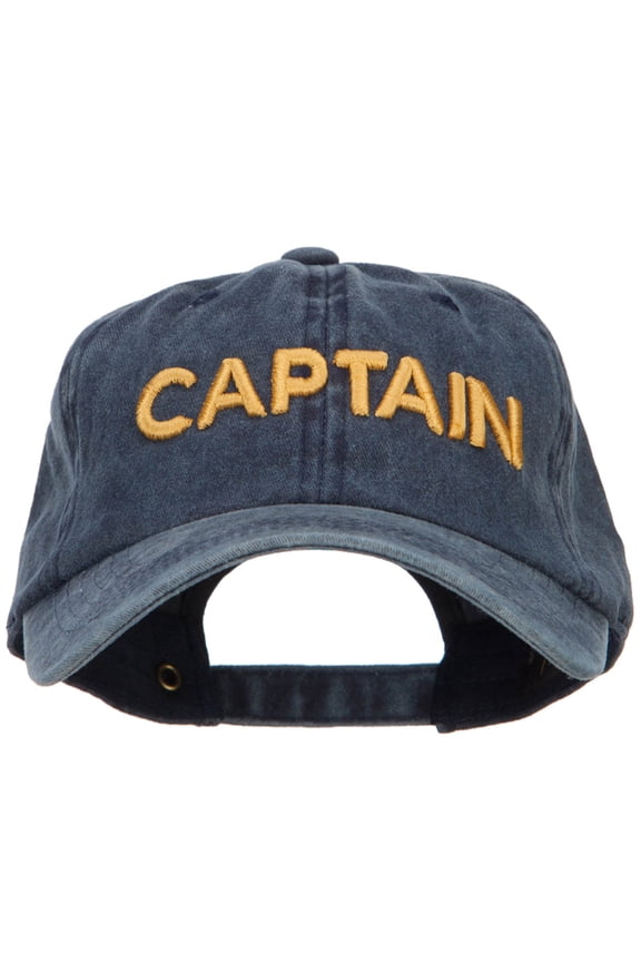 3D Captain Embroidered Washed Buckle Cap - Navy OSFM