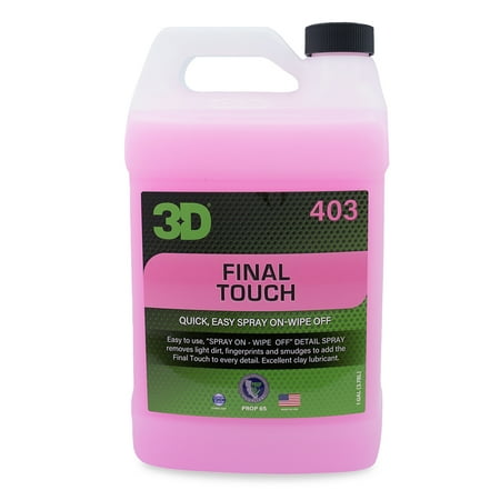 3D Car Care Final Touch Quick Waterless Detailer Spray with Wax Protection, 1 Gallon