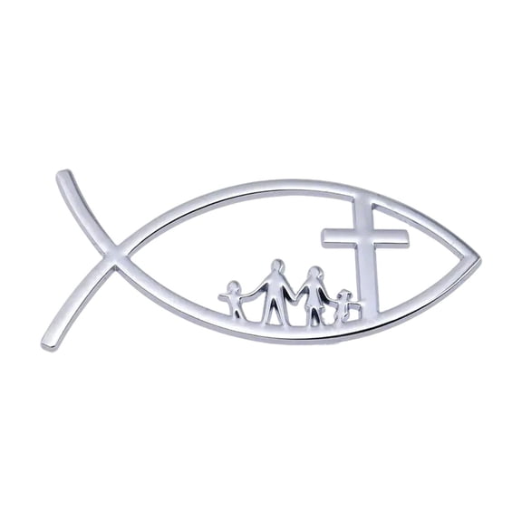 3D Car Fish Decal Sticker Automotive Fish Badge Christian Fish Emblems Sticker for Car Window Bumper