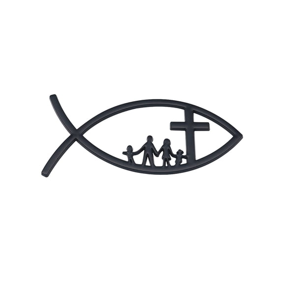 3D Car Fish Decal Sticker Automotive Fish Badge Christian Fish Emblems Sticker for Car Window Bumper