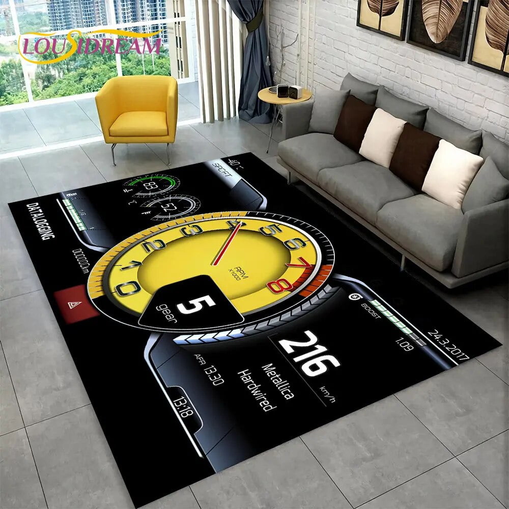3D Car Racing Dashboard Area Rug Large Carpet Rug for Living Room ...