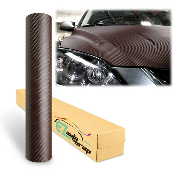 3D Carbon Fiber Textured Brown Matte Car Auto Motorcycle Vehicle Sticker Decal Vinyl Wrap Film Sheet Decoration