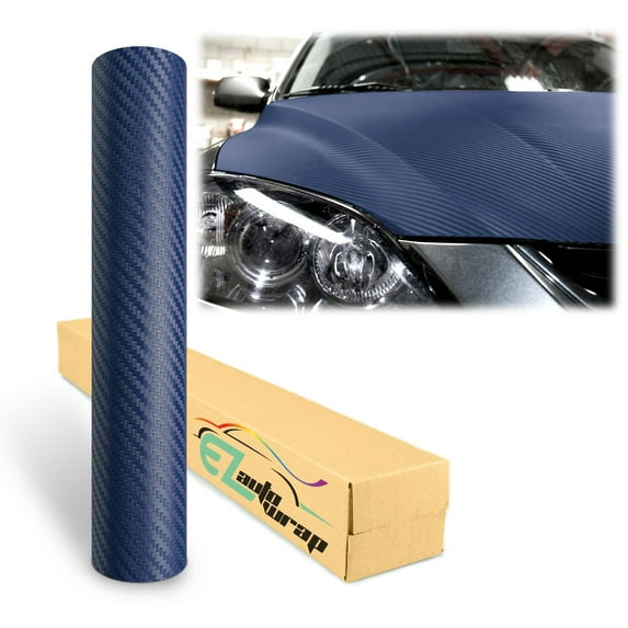 3D Carbon Fiber Textured Navy Blue Matte Car Auto Motorcycle Vehicle Sticker Decal Vinyl Wrap Film Sheet Decoration
