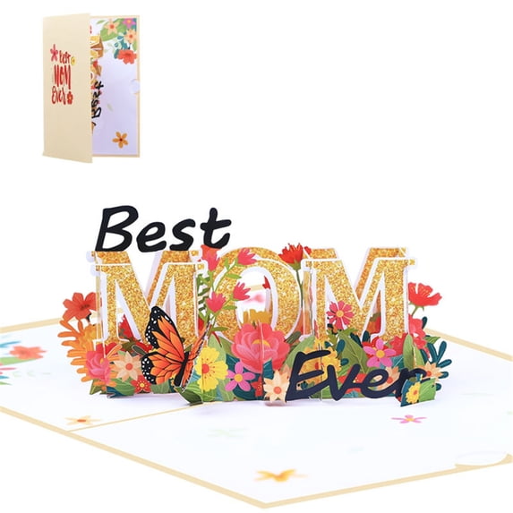 3D Card Mothers Day Best Mom Greeting Card Blessing Wedding Invitation ...