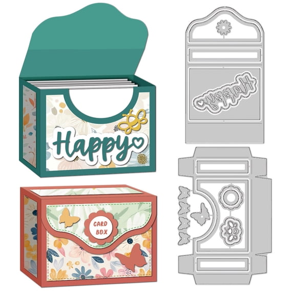 3D Card Storage Box Cutting Dies Card Making Die Stencil Carbon Steel Die Cuts Card Scrapbooking Embossing Template Dies for Greeting Cards Craft Paper Album Invitation Decor DIY