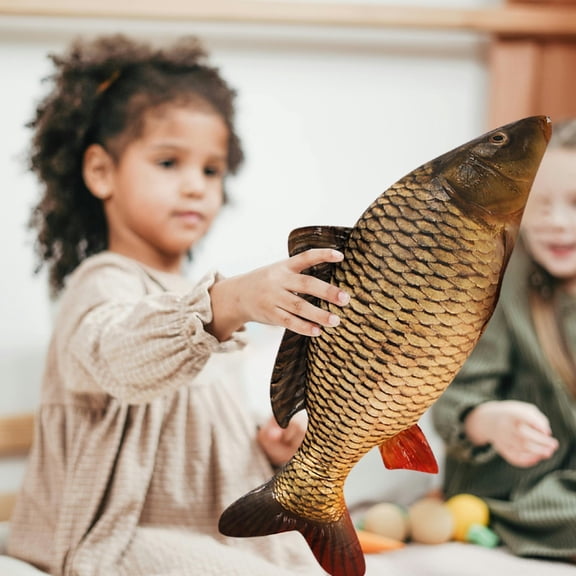 3D Carp Fish Shape Pillow 11.8 Inch, Simulation Plush Throw Cushion for Sofa Bed Home Decor, Creative Gift for Fishing Enthusiasts and Kids